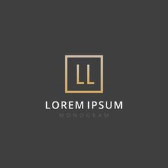 LL. Monogram of Two letters L & L . Luxury, simple, minimal and elegant LL logo design. Vector illustration template.