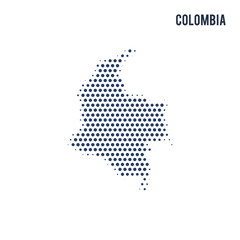 Obraz premium Dotted map of Colombia isolated on white background.
