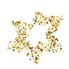 Golden star vector banner. Simple form. Template , card, vip, exclusive, certificate, gift luxury privilege voucher store present shopping