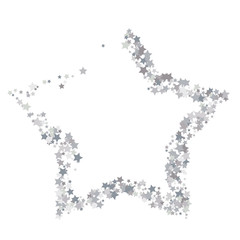 Silver star vector banner. Simple form. Template , card, vip, exclusive, certificate, gift luxury privilege voucher store present shopping