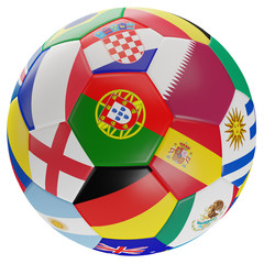 Obraz premium soccer ball flags 3d-illustration