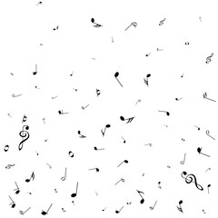 black music notes isolated on white background. Vector illustration