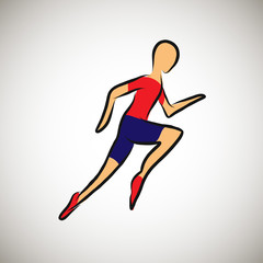 Fototapeta na wymiar Rinning hand drawn outline icon for sport event or marathon or competition or triathlon team or runner club. Run icon, sport tattoo, isolated