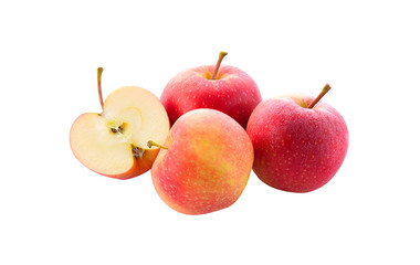 Fresh apples on a white background.