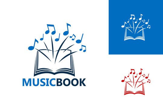 Music Book Logo Template Design Vector, Emblem, Design Concept, Creative Symbol, Icon
