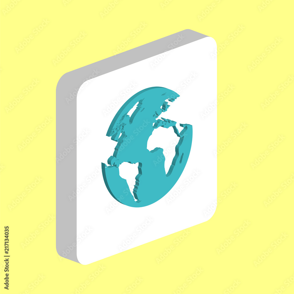 Poster earth world map simple vector icon. illustration symbol design template for web mobile ui element. p