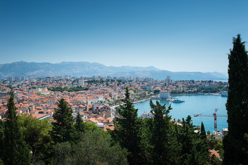 Fototapeta premium City of Split, Croatia seen from a hill