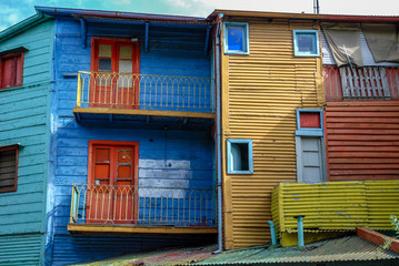 Colorful houses in the Boca neighborhood in Buenos Aires