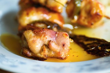 Grilled chicken roll.