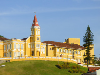 Florianopolis, Brazil - Circa July 2018: Building of the Imperial Hospital de Caridade in downtown Florianopolis