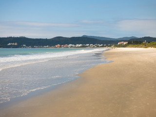 A view of Jurere Internacional beach - popular tourist destination - in the low season - Florianopolis, Brazil