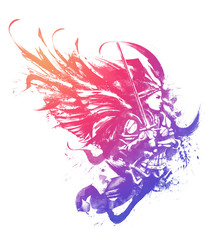 Battle angel in armor with a sword