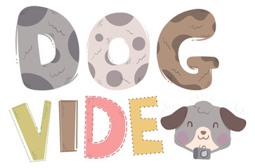Dog Vlog Text Illustration