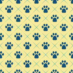 Cats Paw Print. Seamless animal pattern of paw footprint
