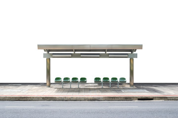 Bus station on white background