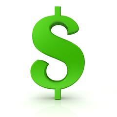dollar sign 3d currency symbol money icon green isolated