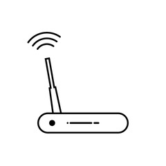 router line icon, outline and solid vector logo