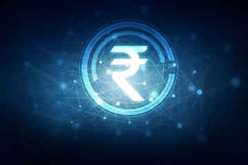 Rupee currency . 2D rendering illustration