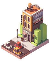 Fototapeta premium Vector isometric tapas restaurant