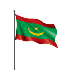 Fototapeta na wymiar Mauritania flag, vector illustration on a white background
