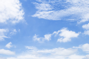 White cloud on blue sky, nature concept background, weather or season background