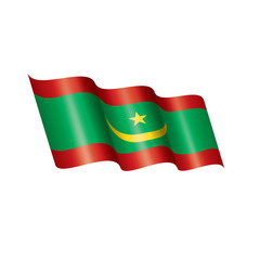 Mauritania flag, vector illustration on a white background