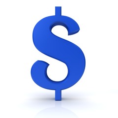 dollar sign 3d blue