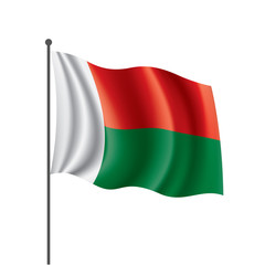 Madagascar flag, vector illustration on a white background