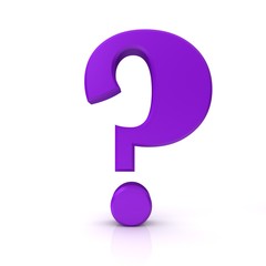interrogation point question mark 3d purple isolated