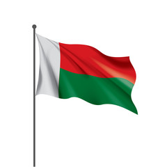 Madagascar flag, vector illustration on a white background