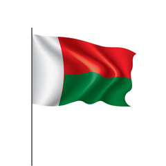 Madagascar flag, vector illustration on a white background