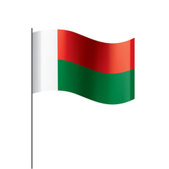 Madagascar flag, vector illustration on a white background