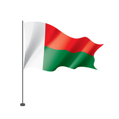 Madagascar flag, vector illustration on a white background