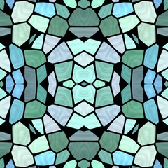 Blue shadows kaleidoscope with creative design and modern multicolor vintage. Abstract seamless texture.