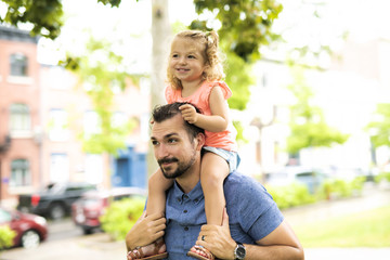 Fototapeta premium Father and Daughter in a park on summer day