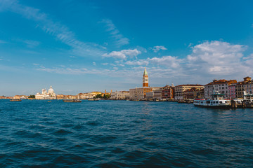 Venice, Italy - May 24, 2018: Beautiful architecture of a unique Venice. Postcard with a view of the city.