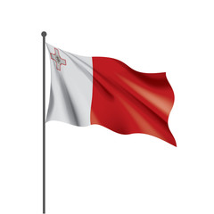 Malta flag, vector illustration on a white background