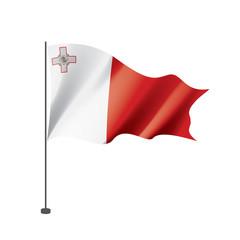 Malta flag, vector illustration on a white background