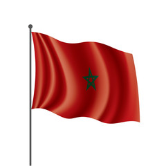 Morocco flag, vector illustration on a white background