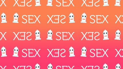 animated pattern representing a happy condom for sexual security