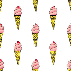 Assorted ice cream seamless pattern