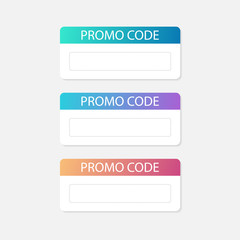 Promo code card. Discount on the banner. Discount icon. Vector illustration.