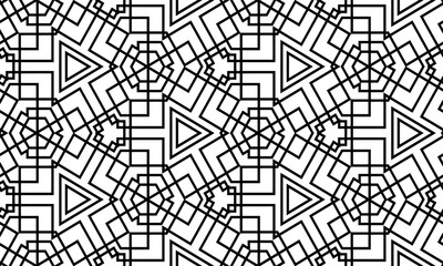 Abstract seamless black and white pattern