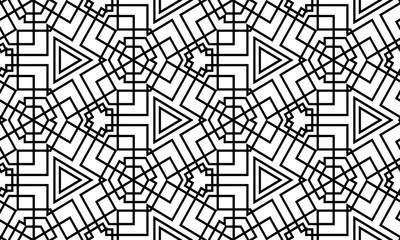 Abstract seamless black and white pattern