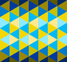 Triangle pattern in blue and yellow color shades
