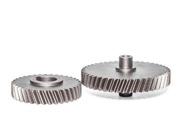 Two metal cog gears together