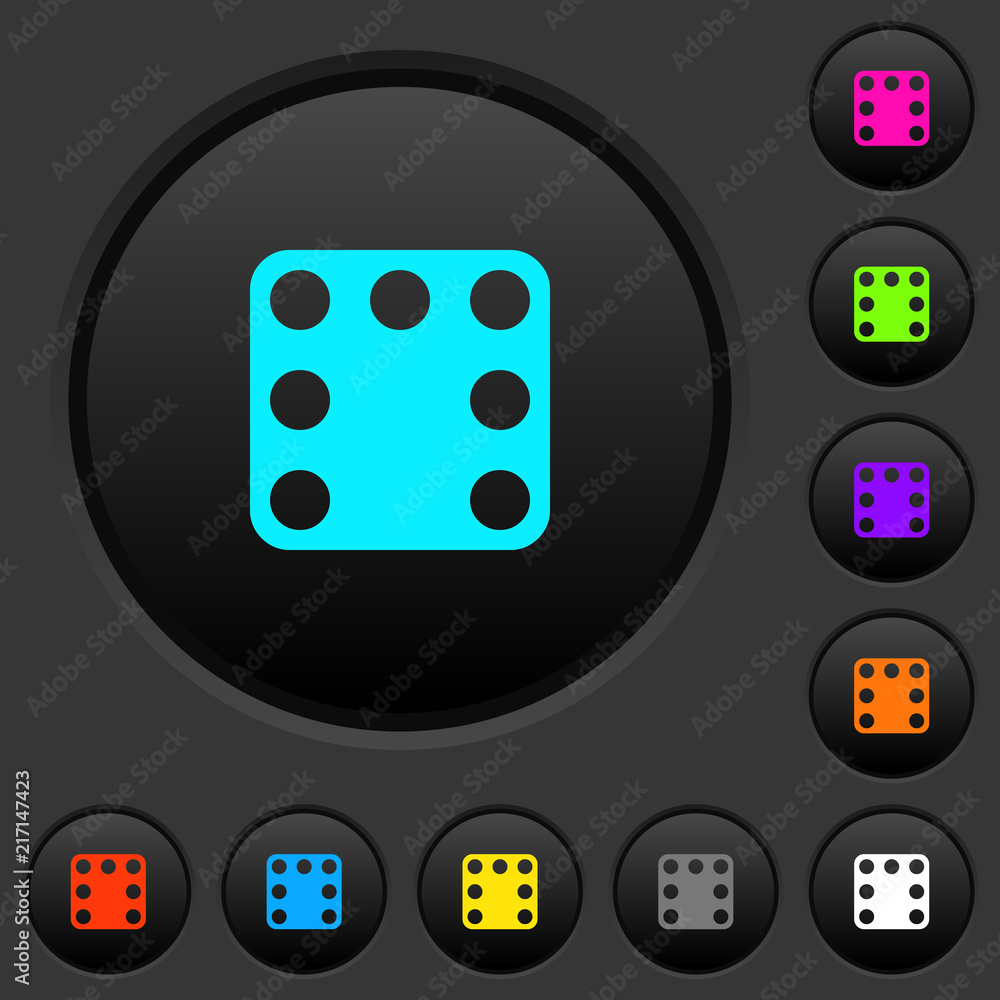 Poster domino seven dark push buttons with color icons