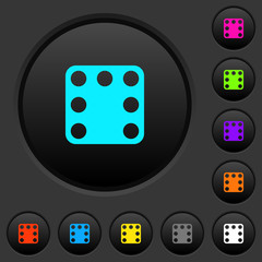Domino seven dark push buttons with color icons