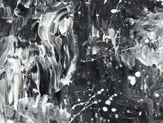 Abstract acrylic black and white texture. Background for design