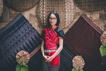 PhuTai (Thai Language) PhuThai dress identity traditional costume. Culture of SakonNakhon, Thailand